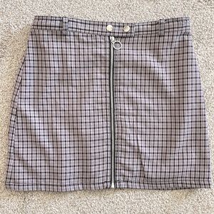 Purple plaid mini skirt